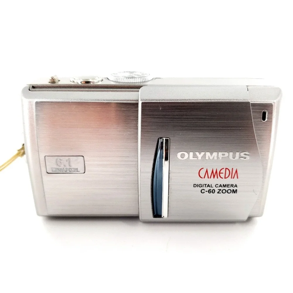 Olympus CAMEDIA C-60 Zoom 6.1MP Digital Camera Silver No Card Tested & Works